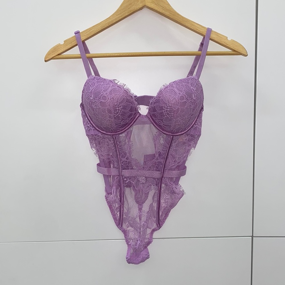 Lace Teddy Thong Lingerie